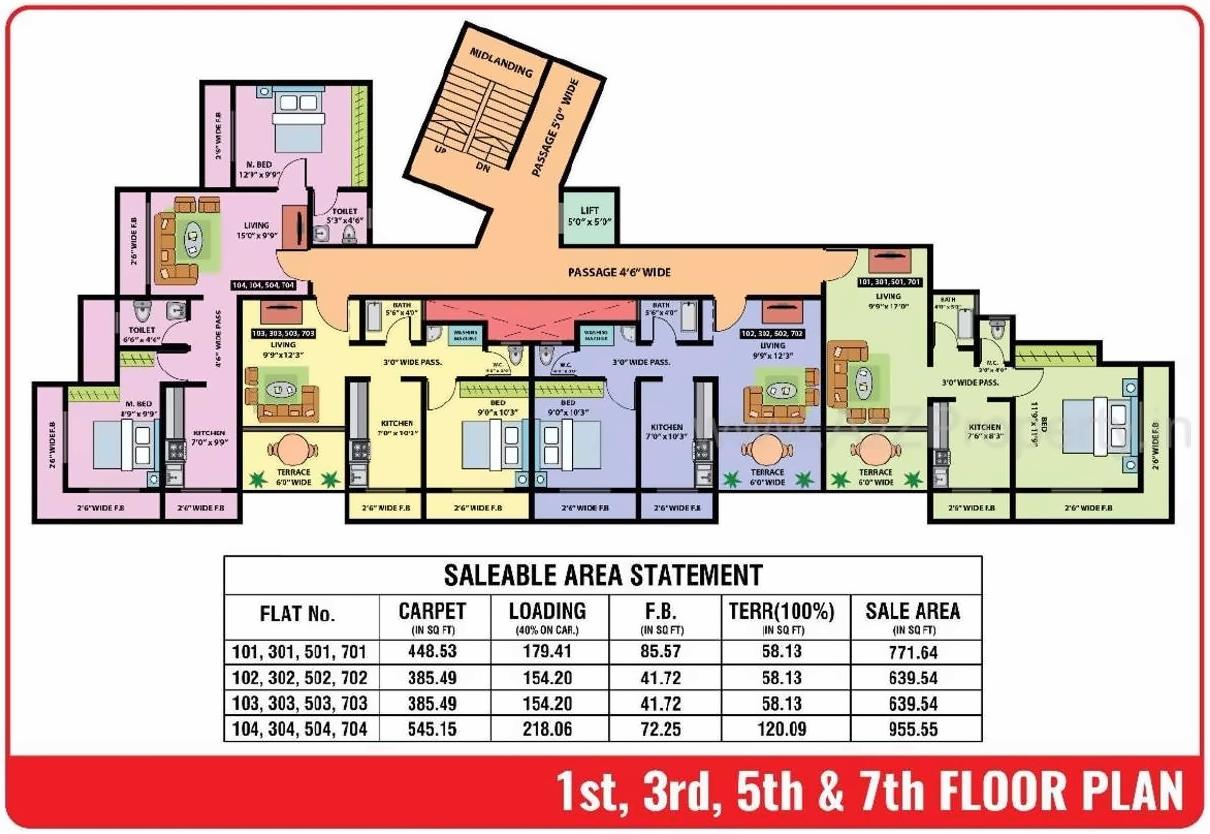 Layout of real estate project Shiva Plaza located at Dombivli, Thane, Maharashtra