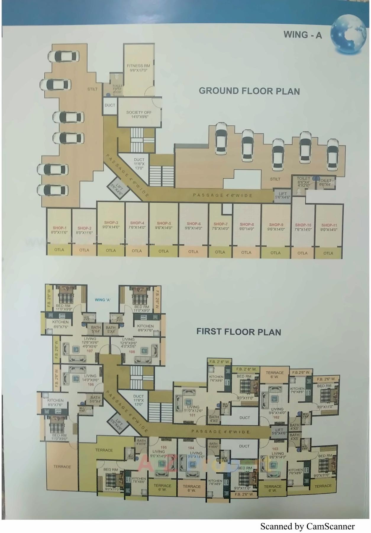 Layout of real estate project Shree Galaxy Heights located at Badlapur-m-cl, Thane, Maharashtra