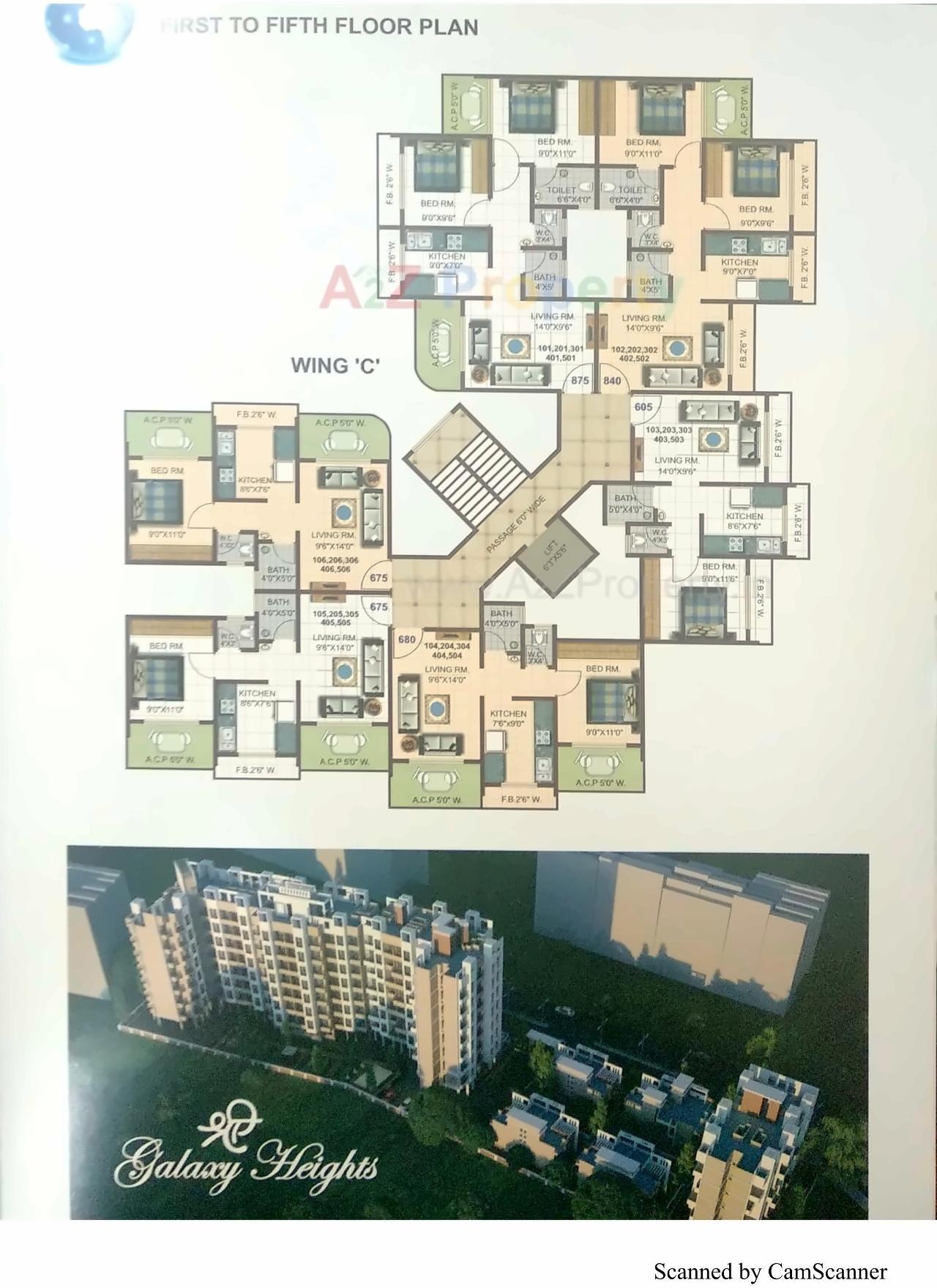 Layout of real estate project Shree Galaxy Heights located at Badlapur-m-cl, Thane, Maharashtra