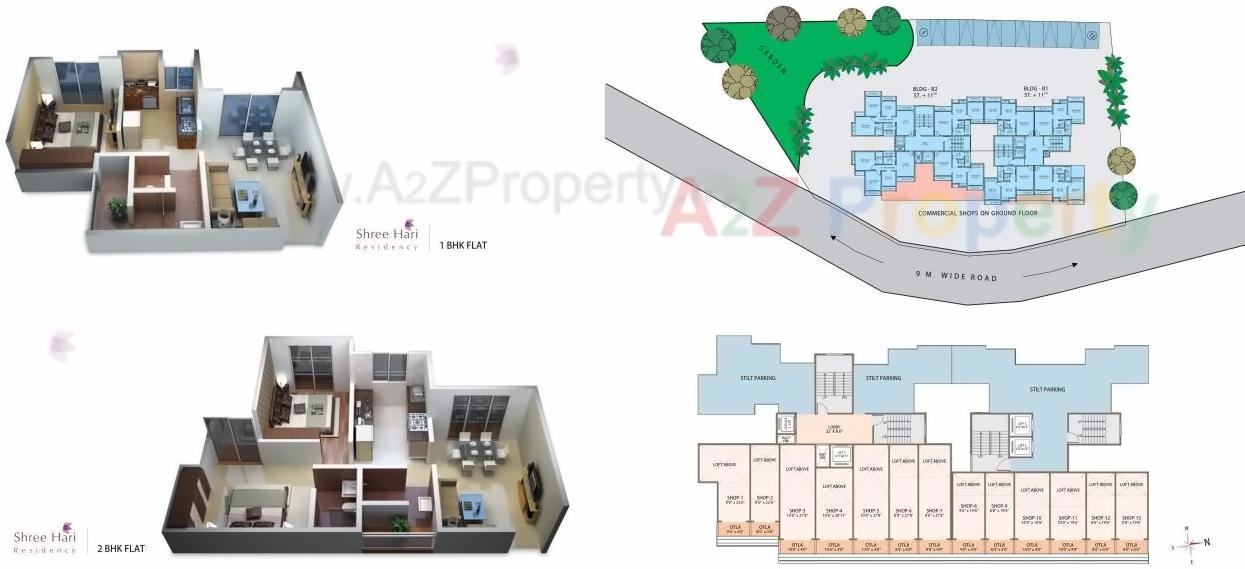 Layout of real estate project Shree Hari Residency located at Khoni, Thane, Maharashtra