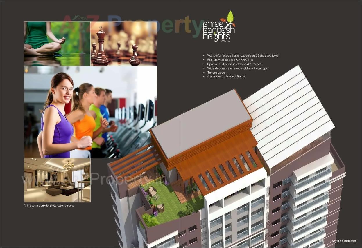 3D Elevation of real estate project Shreesandesh Heights located at Vartaknagar, Thane, Maharashtra