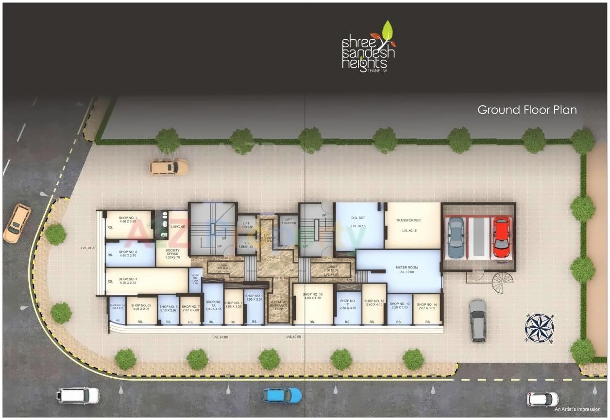Layout of real estate project Shreesandesh Heights located at Vartaknagar, Thane, Maharashtra