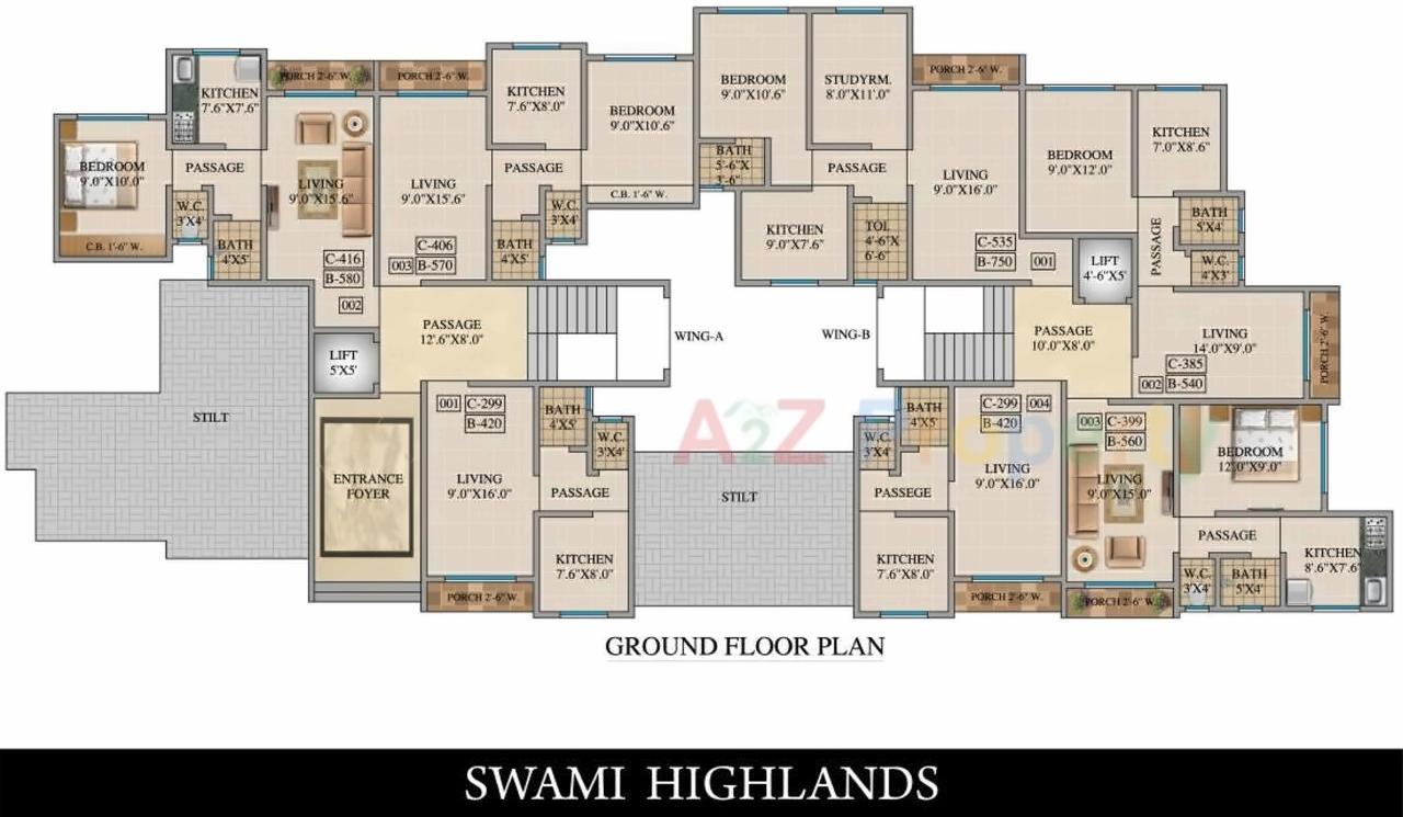 Layout of real estate project Swami Highlands located at Badlapur-m-cl, Thane, Maharashtra