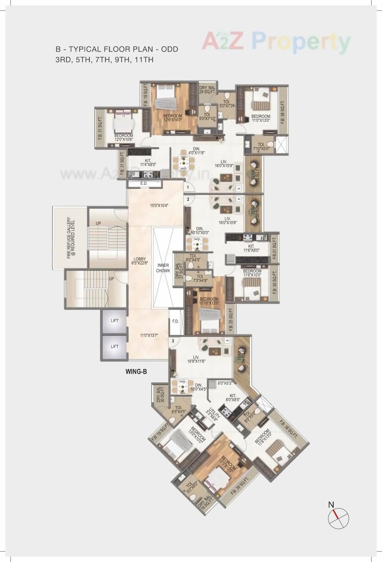 Layout of real estate project The Palms located at Navi-mumbai-m-corp, Thane, Maharashtra