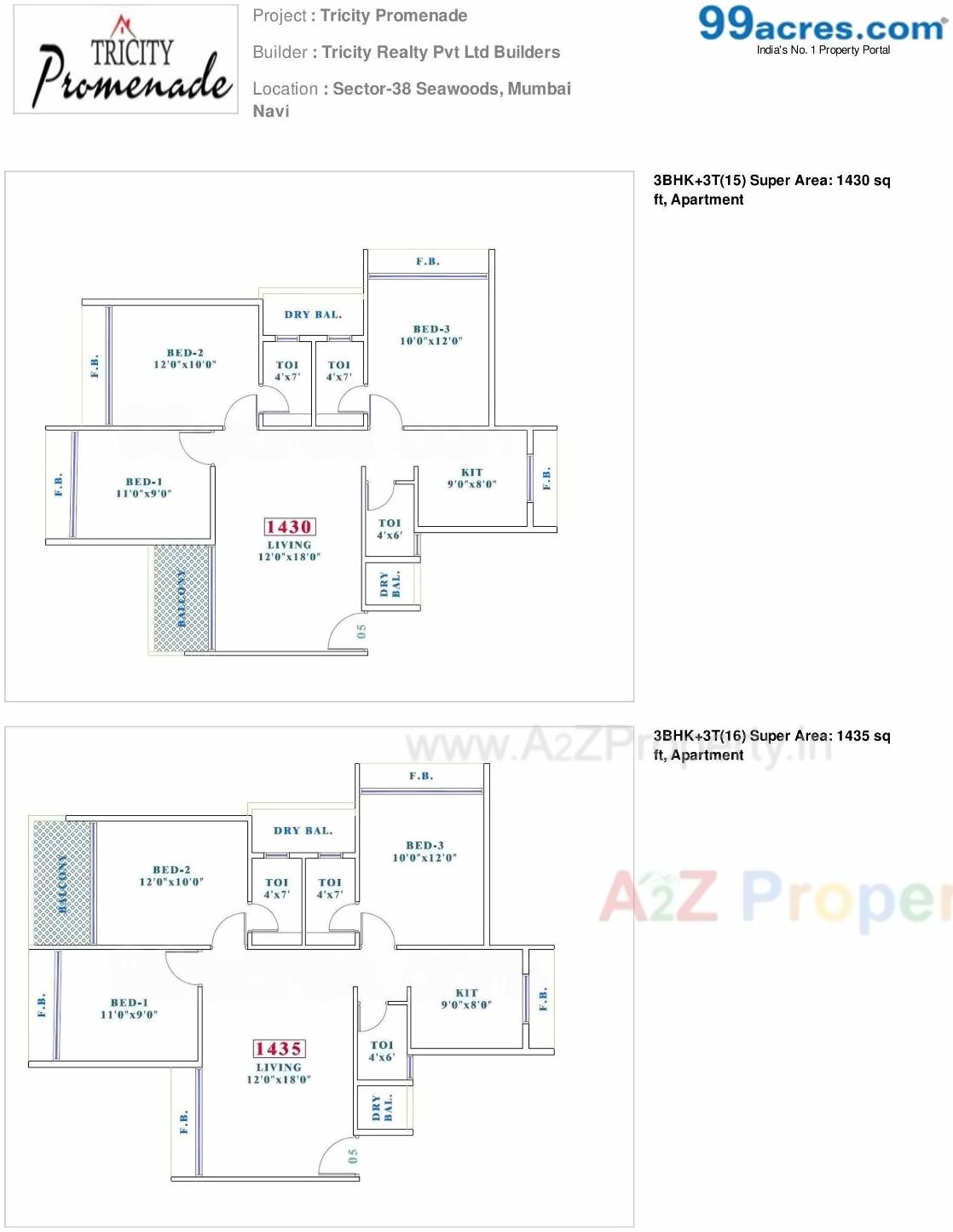 Layout of real estate project Tricity Promenade located at Navi-mumbai-m-corp, Thane, Maharashtra