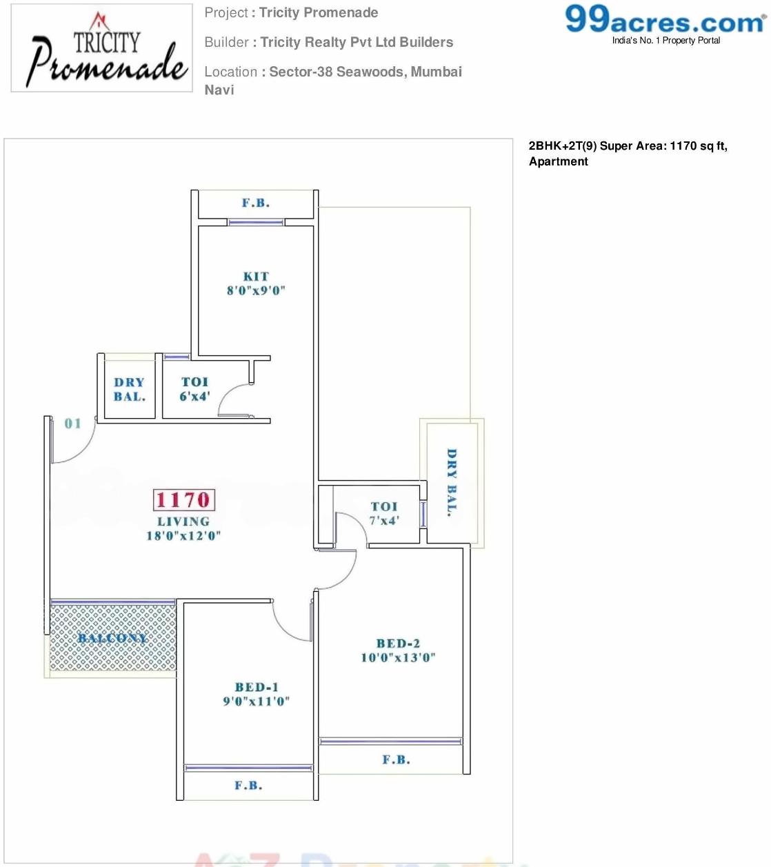  of real estate project Tricity Promenade located at Navi-mumbai-m-corp, Thane, Maharashtra