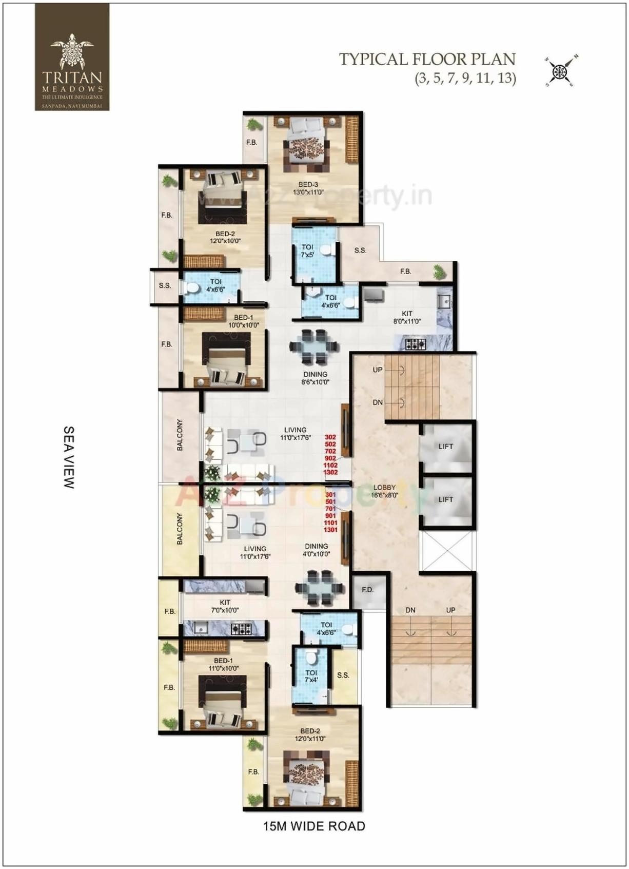Layout of real estate project Tritan Meadows located at Navi-mumbai-m-corp, Thane, Maharashtra