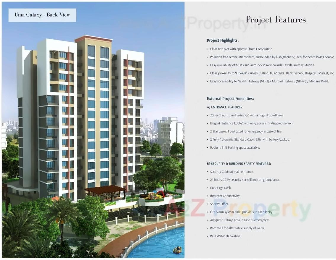 3D Elevation of real estate project Uma Galaxy located at Titwala, Thane, Maharashtra