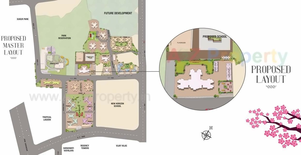 Layout of real estate project Unnathi Woods located at Thane-m-corp, Thane, Maharashtra