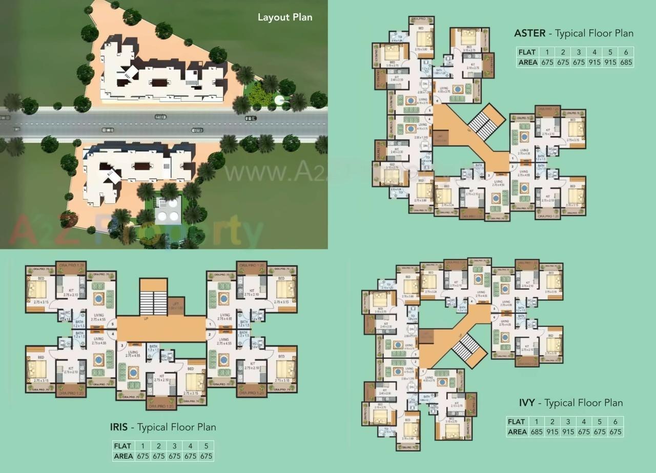 Layout of real estate project Vasant Springwoods located at Badlapur-m-cl, Thane, Maharashtra