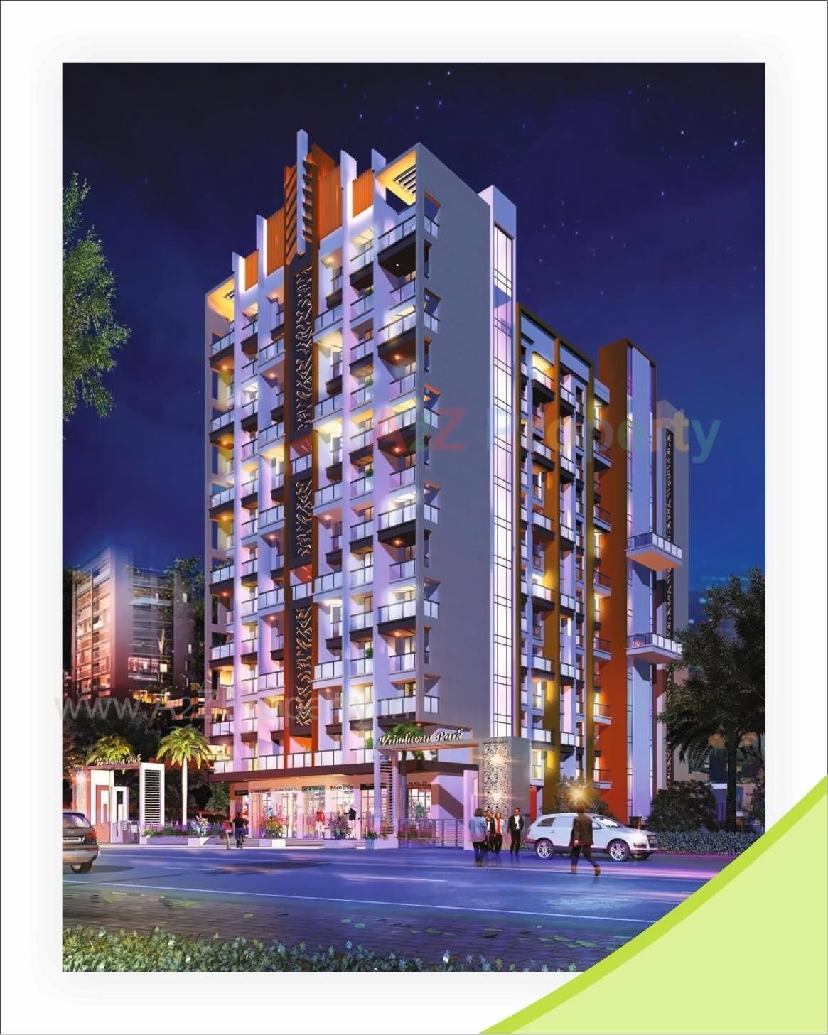 3D Elevation of real estate project Vrindavan Park located at Kalyandombivali-m-corp, Thane, Maharashtra
