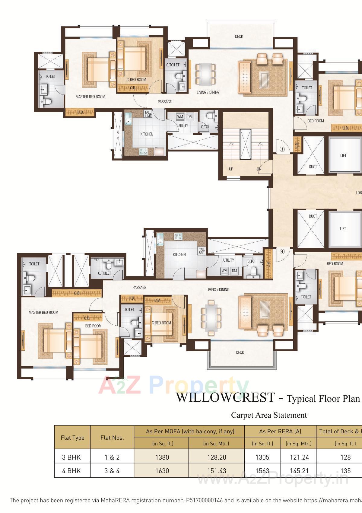 Layout of real estate project Willowcrest located at Thane, Thane, Maharashtra